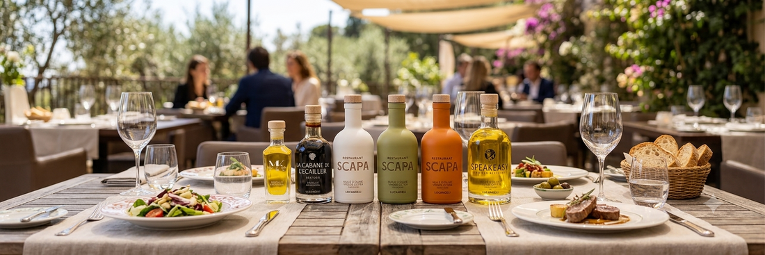 Bouteilles personnalisées sur table