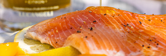 Saumon et filet d’huile d’olive citron