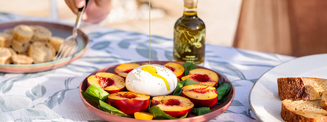 Huile basilic et burrata