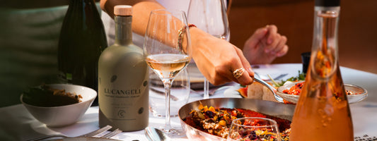 Plat gastronomique et huile d'olive