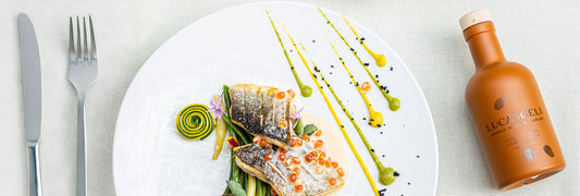 Repas gastronomique et huile d'olive